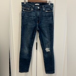 Good American Distressed Straight Leg Jeans